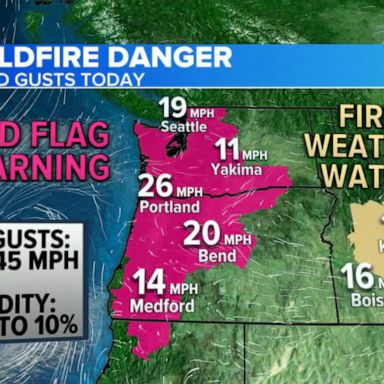 Evacuations have been ordered in several regions in Oregon, and power has been shut off to thousands of customers due to the high fire risk.