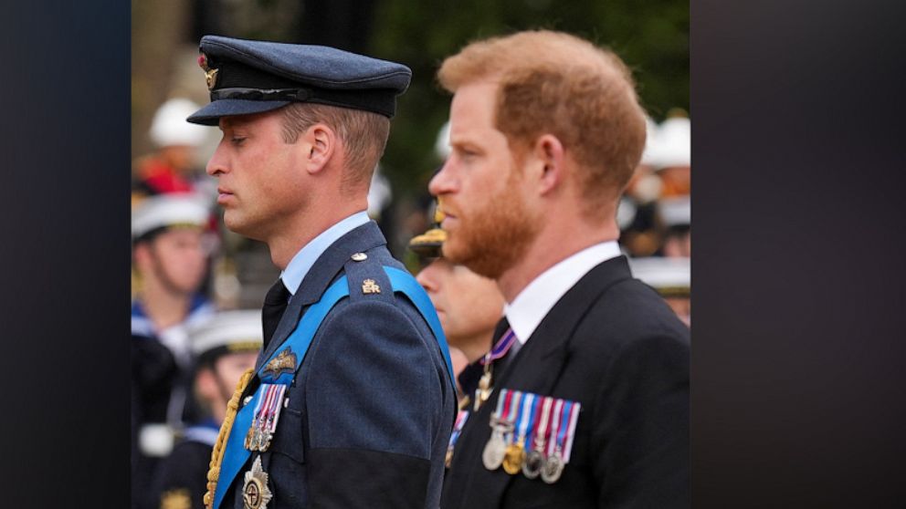 PHOTO: Charles, Queen Elizabeth II's eldest son, arrived at at Westminster Abbey on Monday along William and Harry, two of the queen's grandchildren.