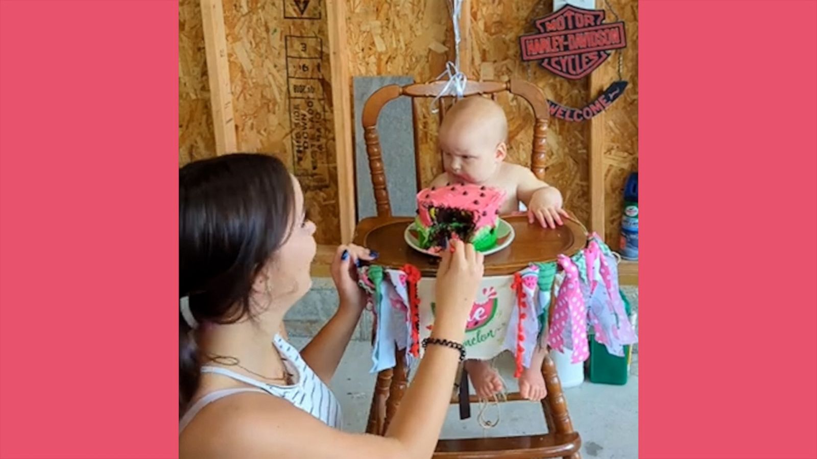 VIDEO: Baby gives her best 'death stare' after big sister takes a bite of her cake