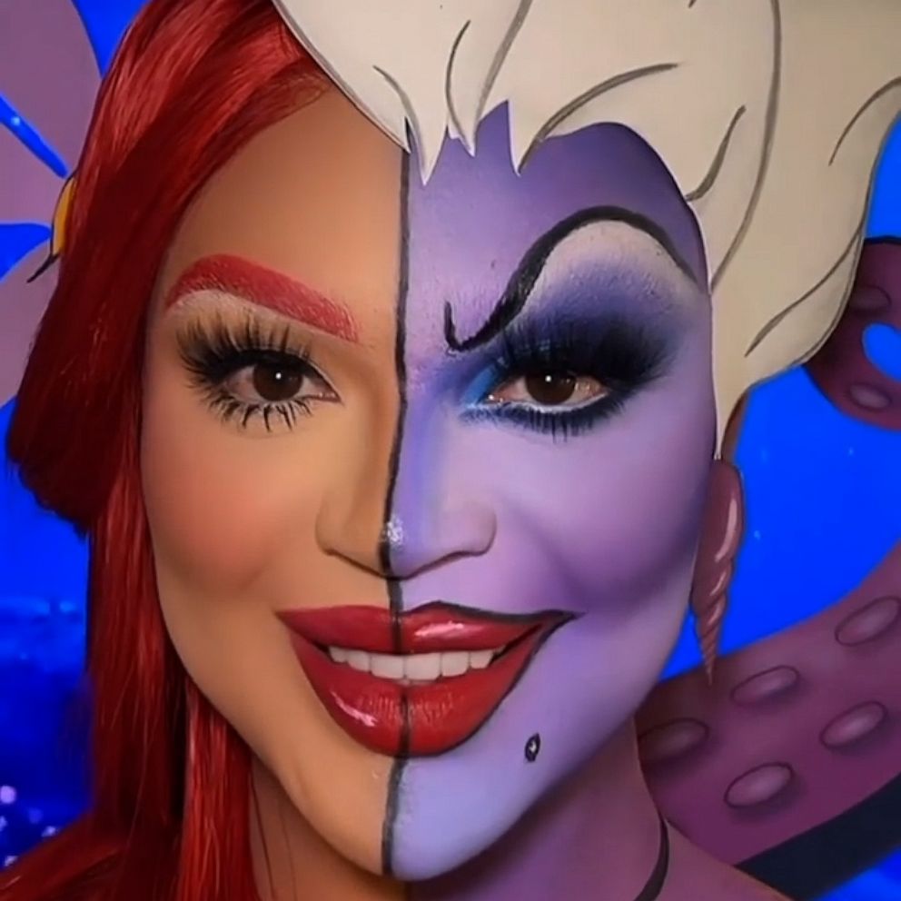 artist transforms into Little and Ursula Good Morning America