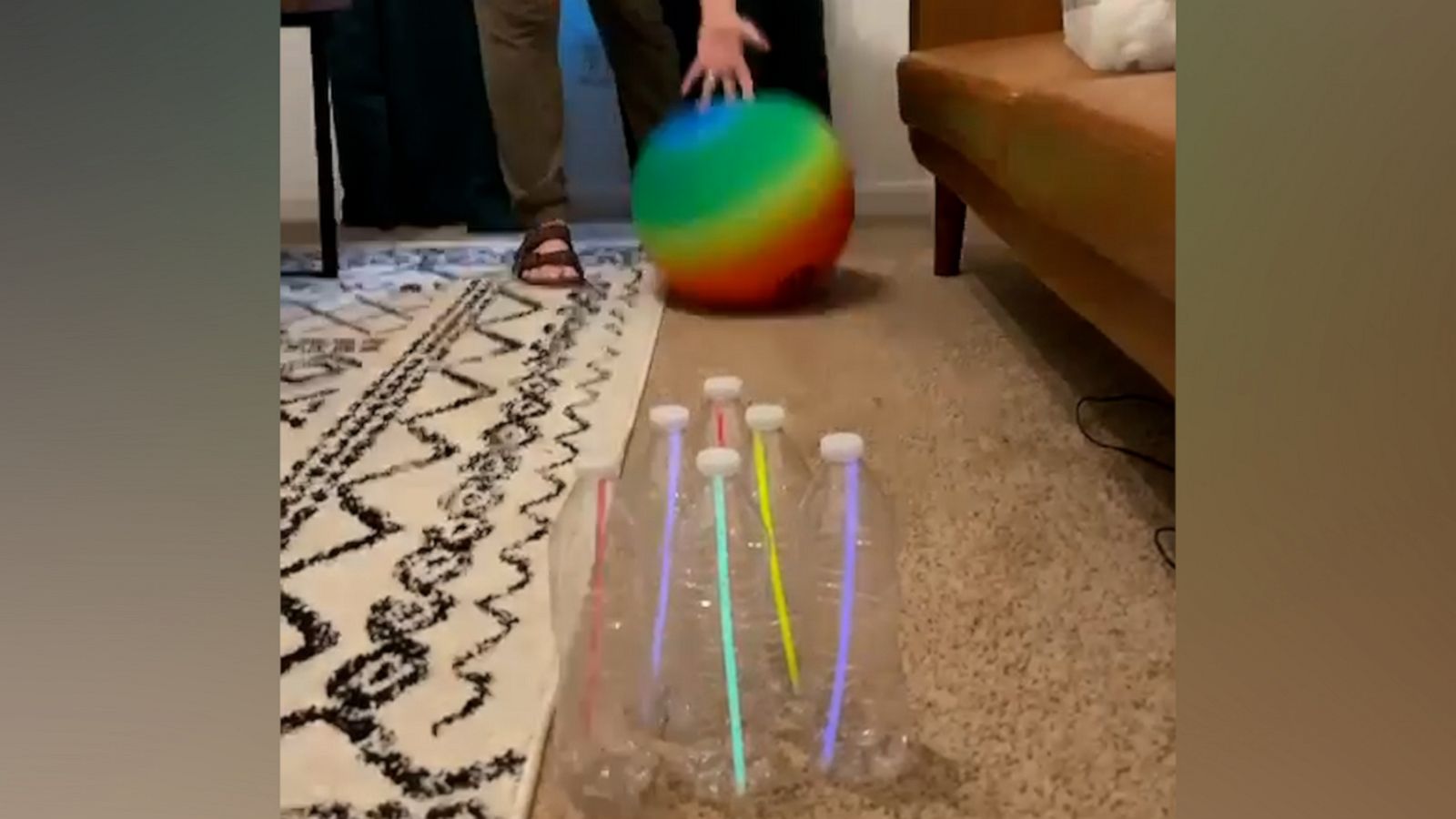 VIDEO: Mom’s hack for glow-in-the-dark bowling at home is perfect for bad weather
