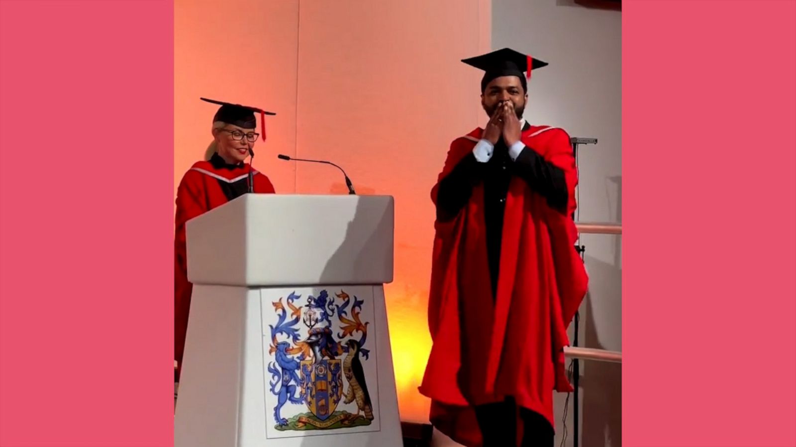 VIDEO: Little girl is dad's biggest fan at his graduation