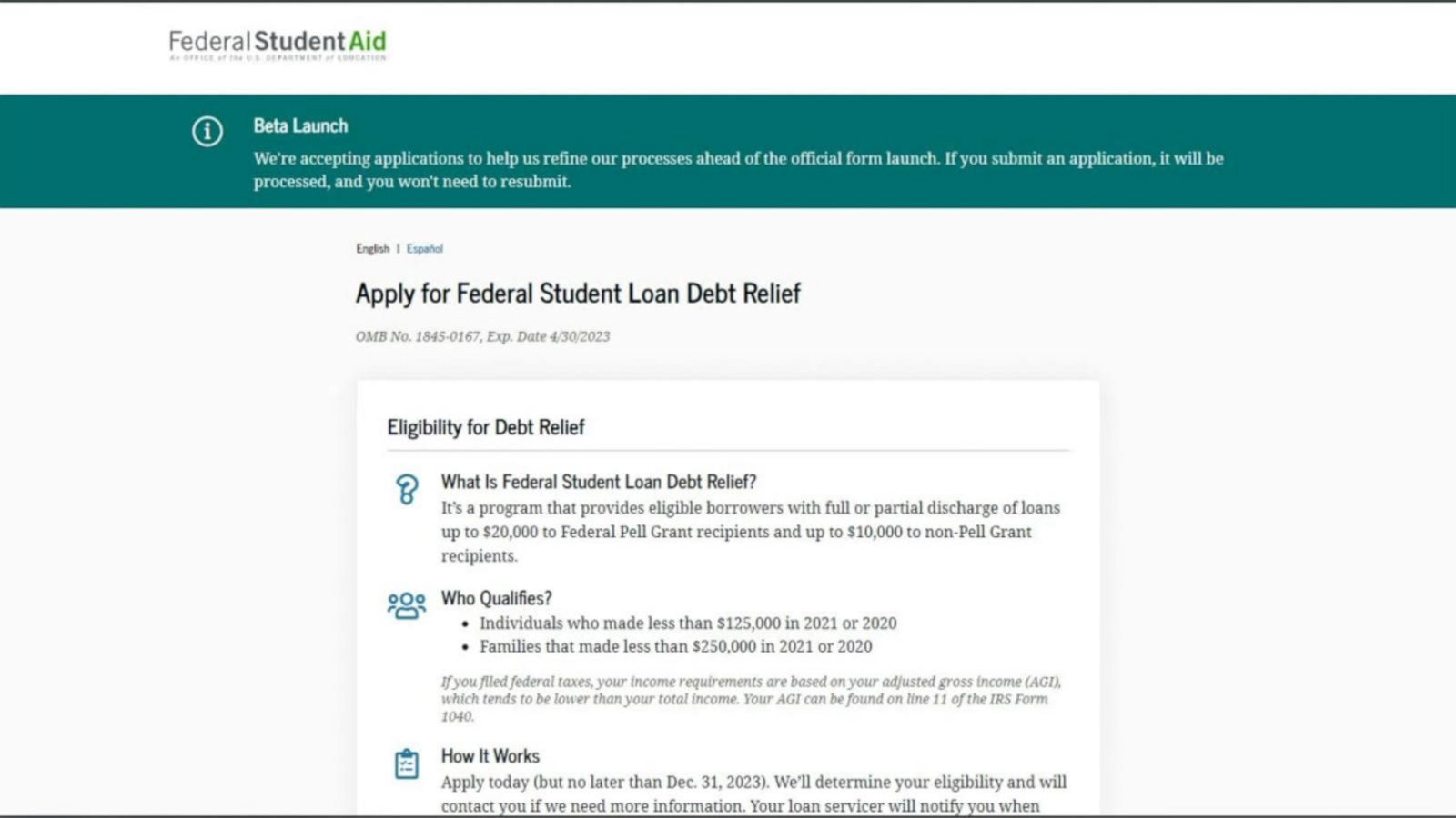 test-version-of-site-for-student-loan-forgiveness-goes-live-good