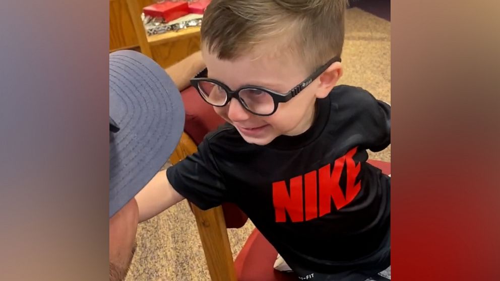 VIDEO: 2-year-old tears up after wearing glasses for the first time