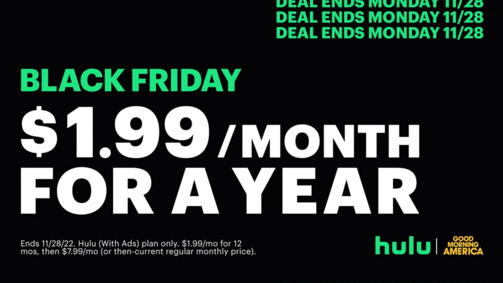 Get Hulu Black Friday offer early Good Morning America