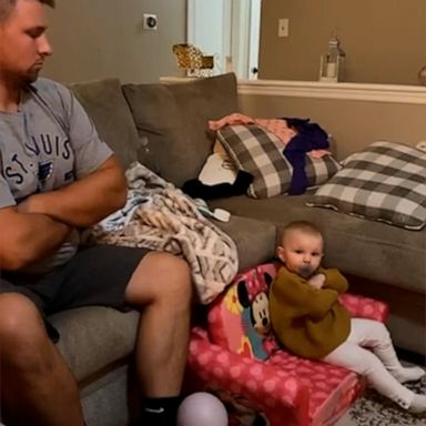 VIDEO: Toddler adorably mimics dad's crossed arms pose