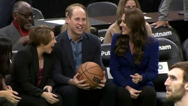 Prince William and Princess Kate attend Boston Celtics game