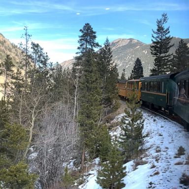 VIDEO: This holiday train takes you through the beautiful Rocky Mountains