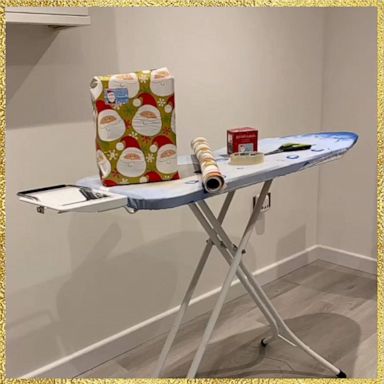 VIDEO: How to use an ironing board to create more room for gift-wrapping