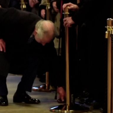 VIDEO: King Charles III picks up person's cane during UK Parliament visit 