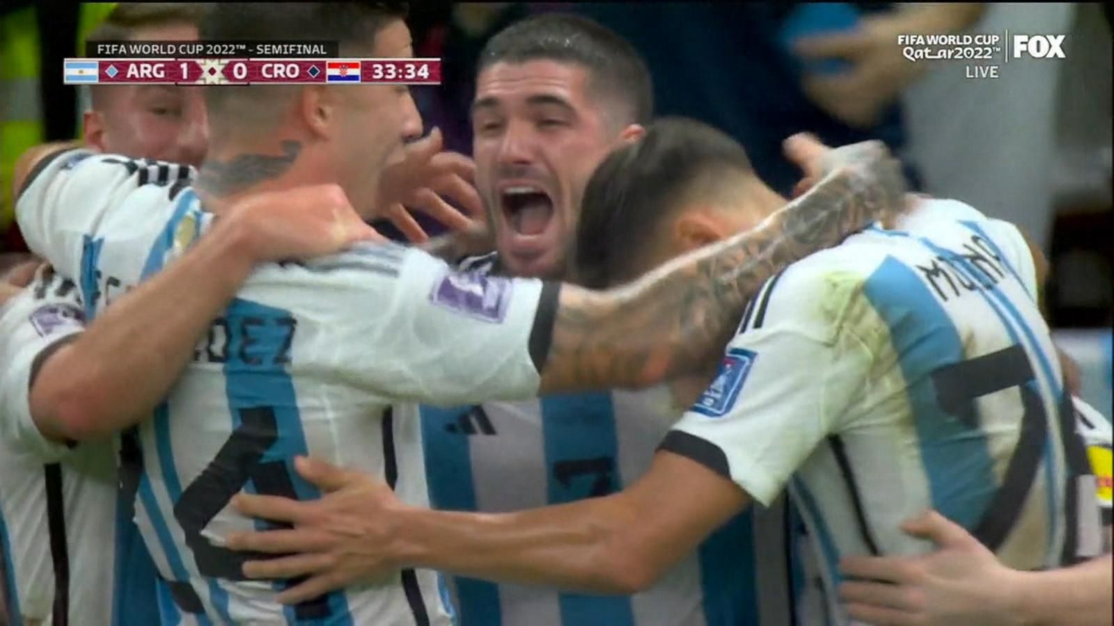 Messi celebrates Argentina heading to World Cup final