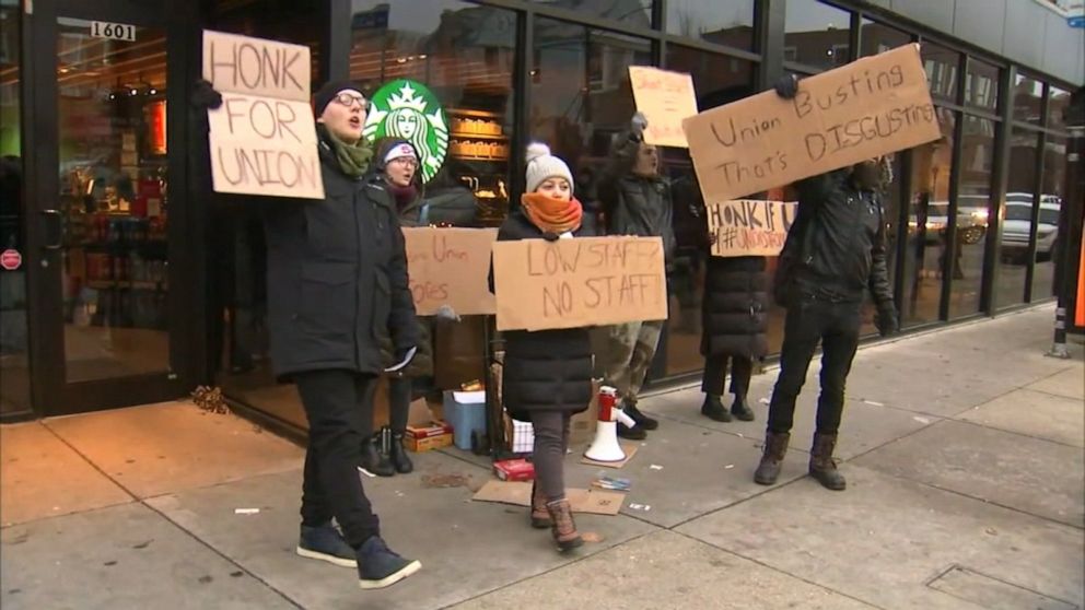 Video Starbucks employees on strike - ABC News