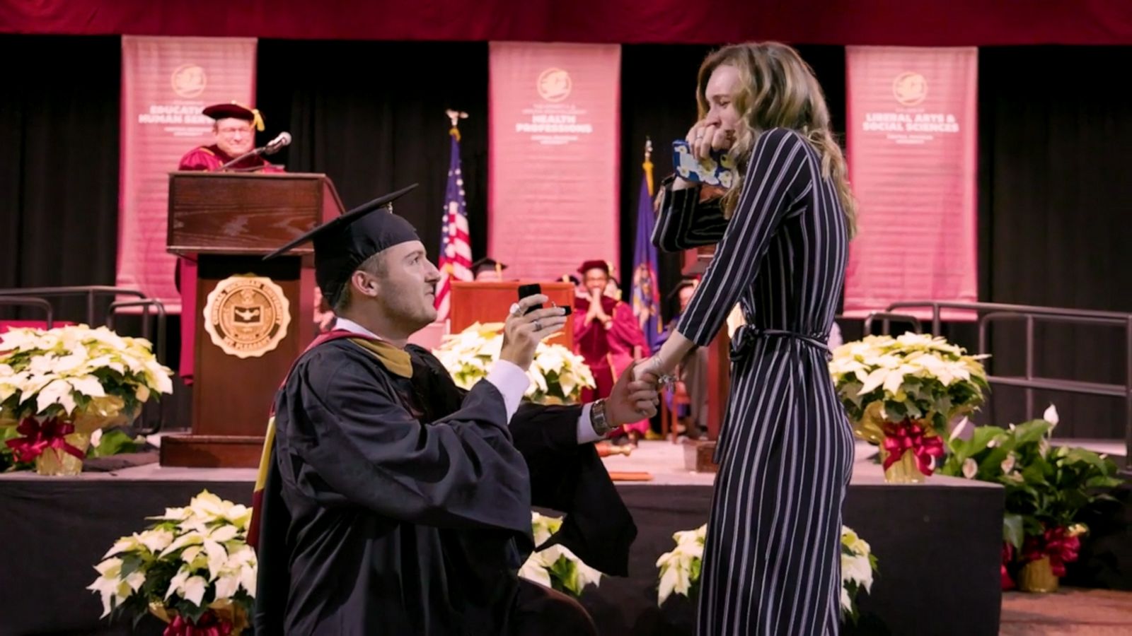 VIDEO: Watch the moment this Michigan graduate proposed to his college sweetheart