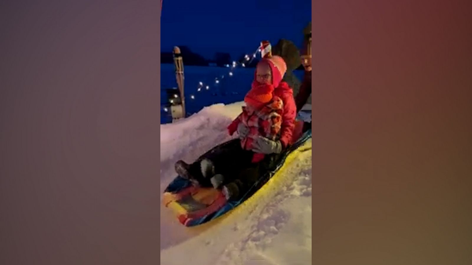 VIDEO: Grandpa builds elaborate sledding course for his grandkids