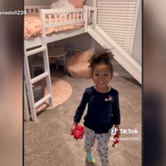 Little girl reacts to new room makeover from Santa Claus