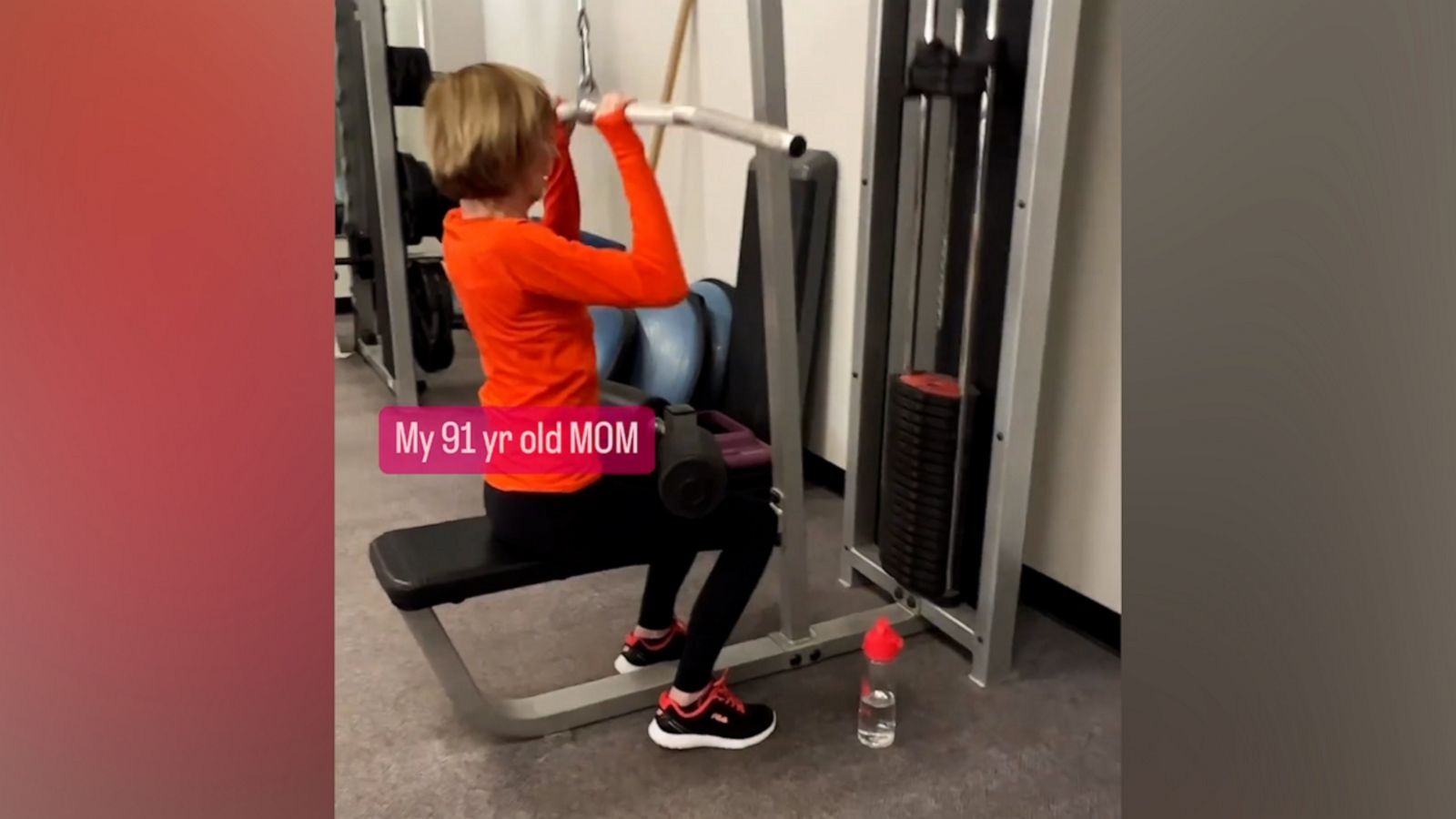 VIDEO: 91-year-old mom is crushing it from squatting to weight training