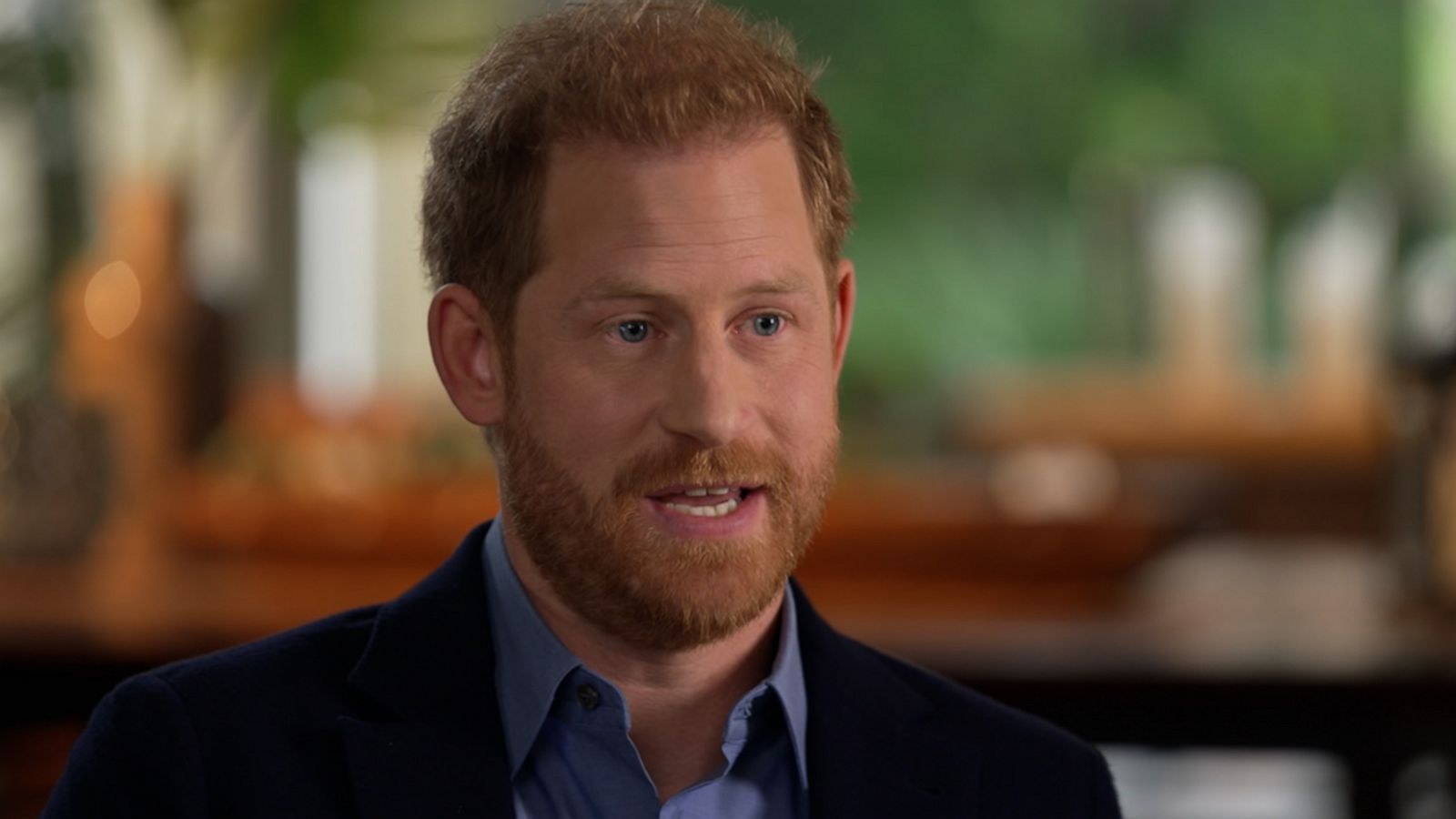 Prince Harry tells ABC News’ Michael Strahan he thinks his late mother Princess Diana would be “sad” about the state of his relationship with his brother.