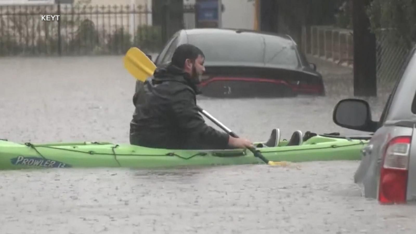 VIDEO: Thousands evacuate as storms pummel the West Coast