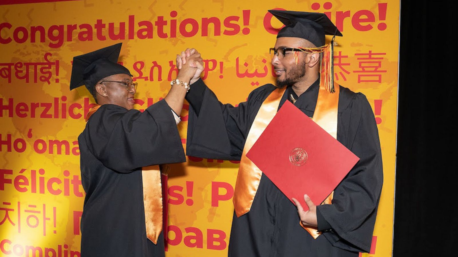 VIDEO: Mom and son graduate college together