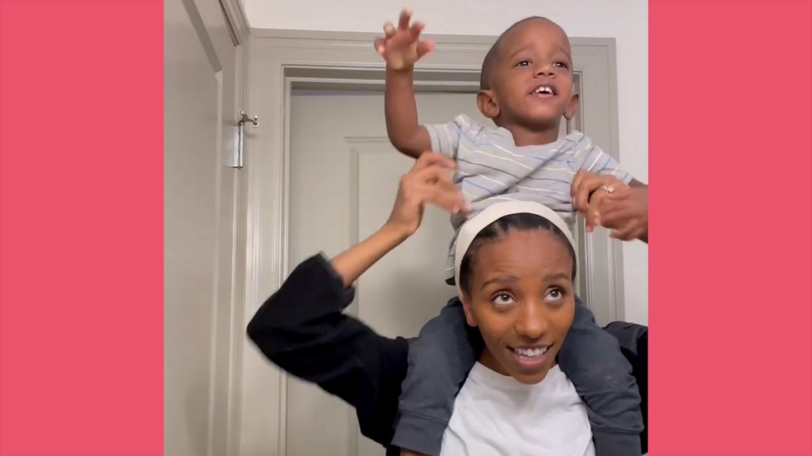 VIDEO: Mom and son make hilarious videos pretending to be tall