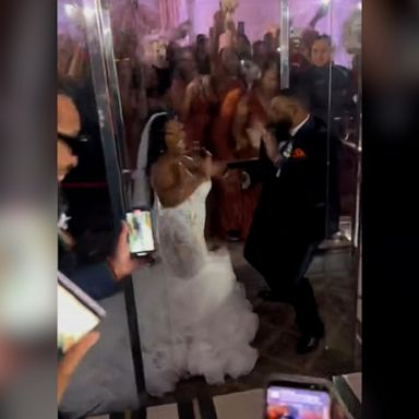 VIDEO: Watch these newlyweds surprise their guests with a creative entrance 