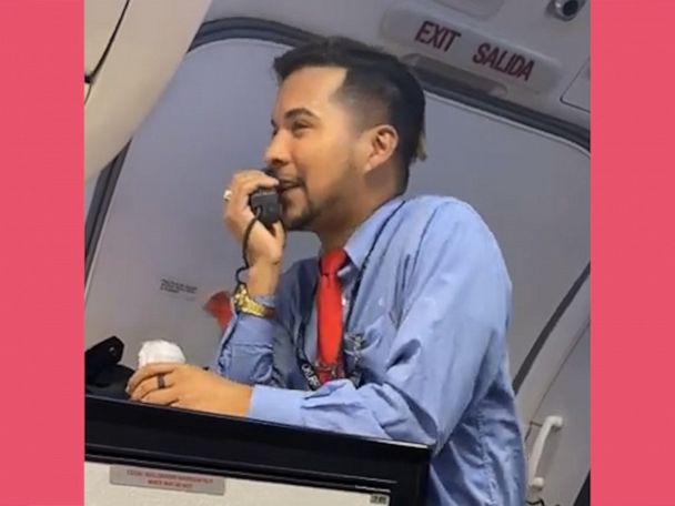 Flight attendant goes viral for helping a nervous passenger - Good Morning  America