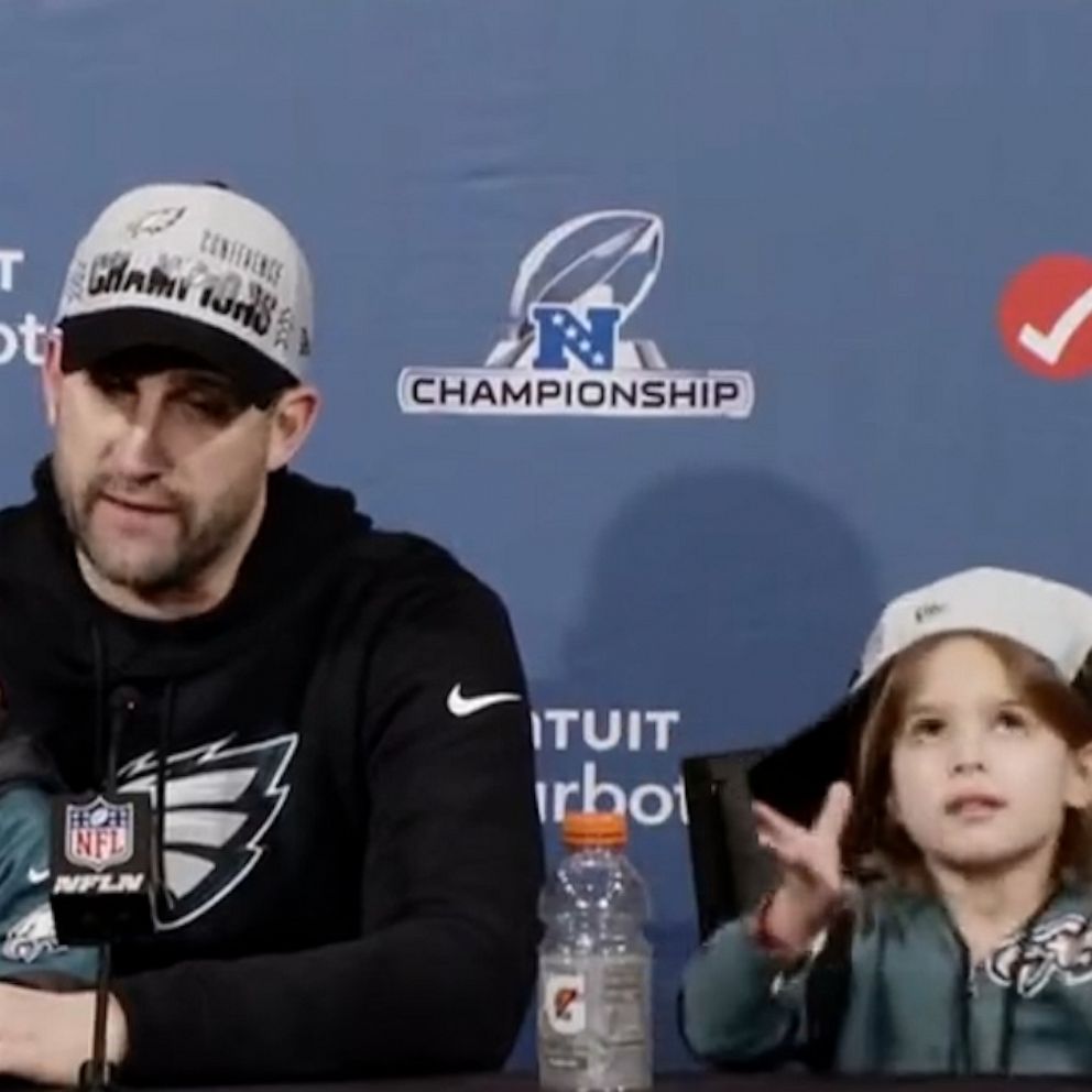 Nick Sirianni's daughter goes viral after hilariously mocking dad at press  conference - Good Morning America