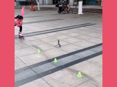 WATCH:  8-year-old girl showcases incredible roller-skating skills