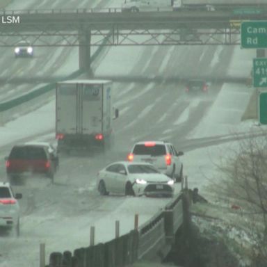 VIDEO: Ice storm causes dangerous road conditions in South