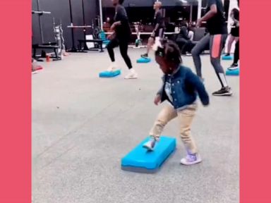 WATCH:  Watch this little girl nail all the steps in this workout routine