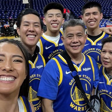 VIDEO: Dad surprised with courtside seats at Golden State Warriors game