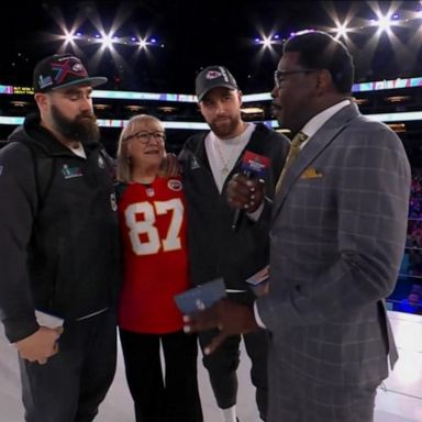 VIDEO: Travis and Jason Kelce’s mom surprises sons on Super Bowl Opening Night