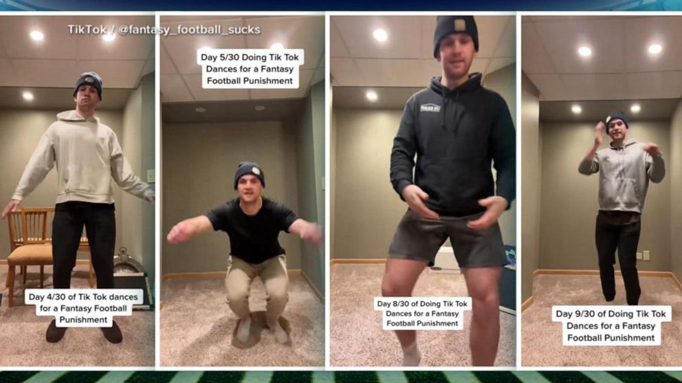 TikToker goes viral for 30-day dance challenge after losing fantasy  football - Good Morning America