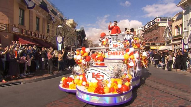 Patrick Mahomes introduces son at Disneyland after Super Bowl victory