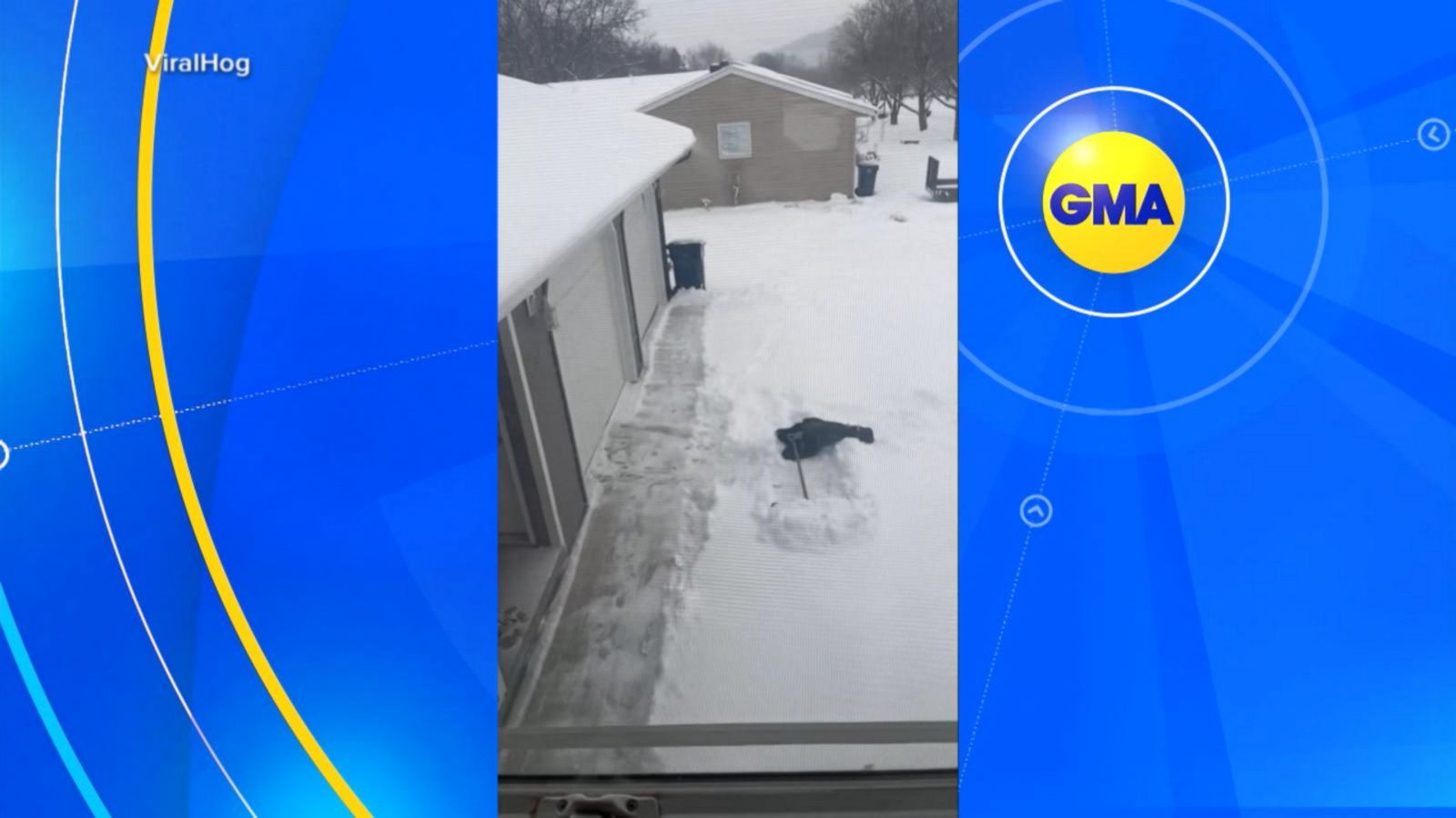 VIDEO: Girl struggles to shovel snow