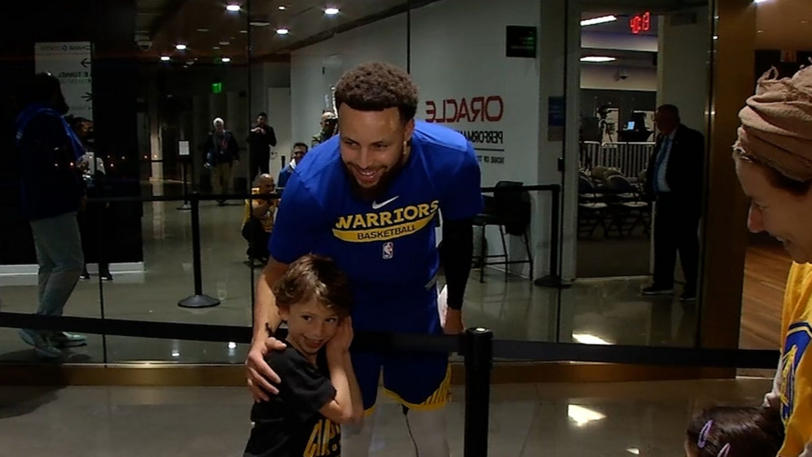 VIDEO: Stephen Curry meets 8-year-old fan with cerebral palsy, calls him ‘a fighter’