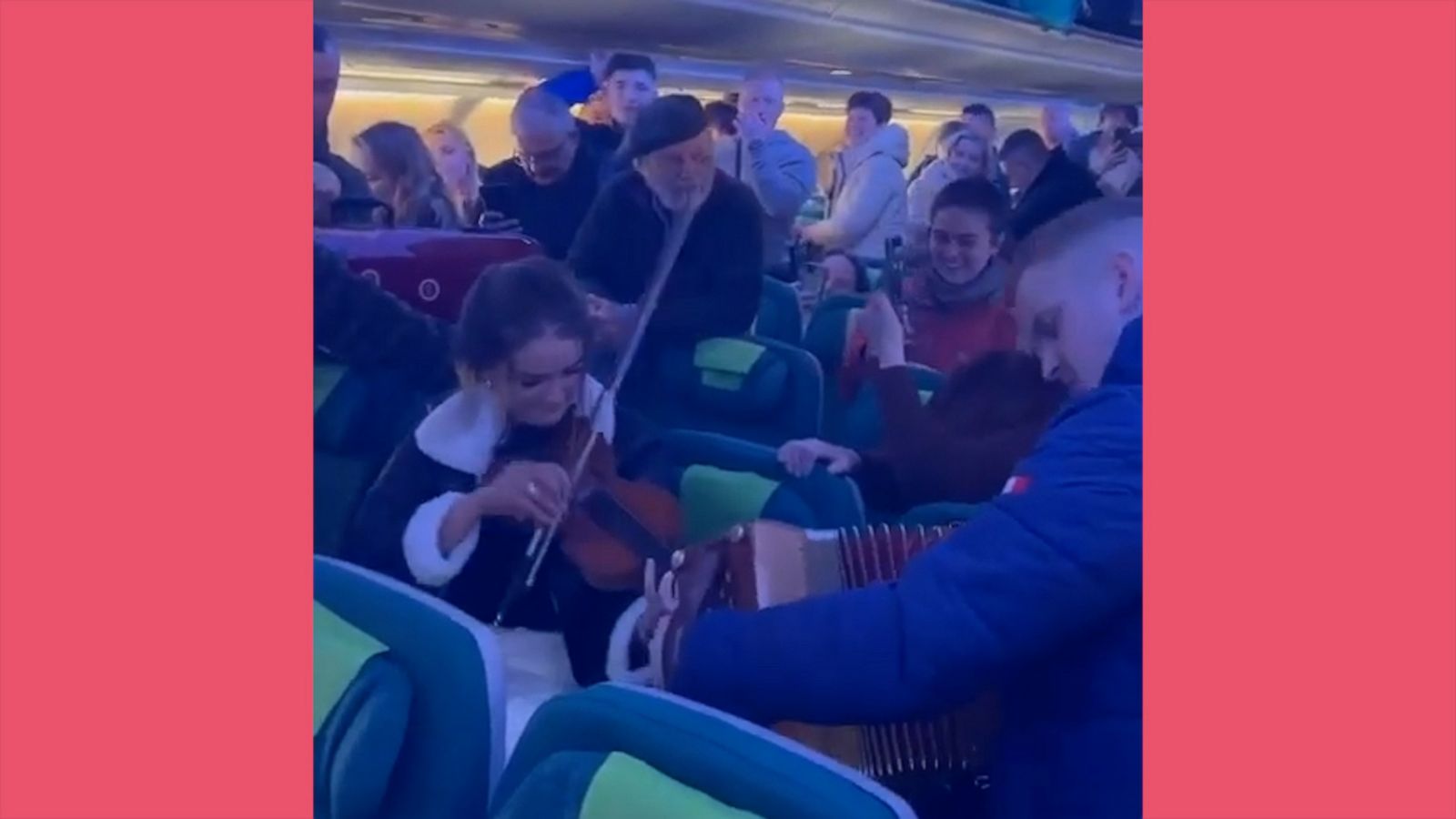 VIDEO: Irish band plays for passengers on flight from Dublin to New York