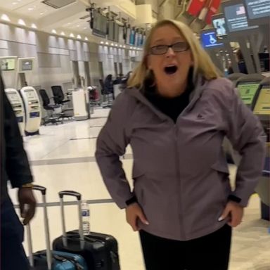 VIDEO: Woman gets best 40th birthday surprise at airport