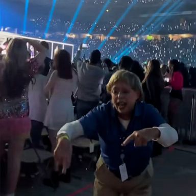 VIDEO: Security guard at Taylor Swift concert having time of her life