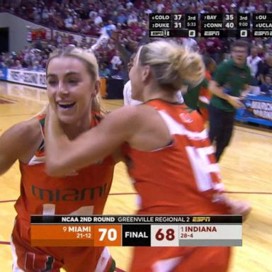 VIDEO: Women’s NCAA ‘Sweet 16’ set as No. 9 Miami upsets No. 1 Indiana