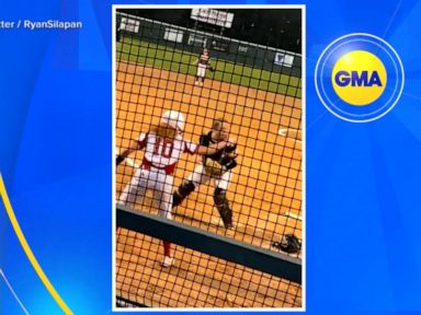 WATCH:  Softball player scores in trick play
