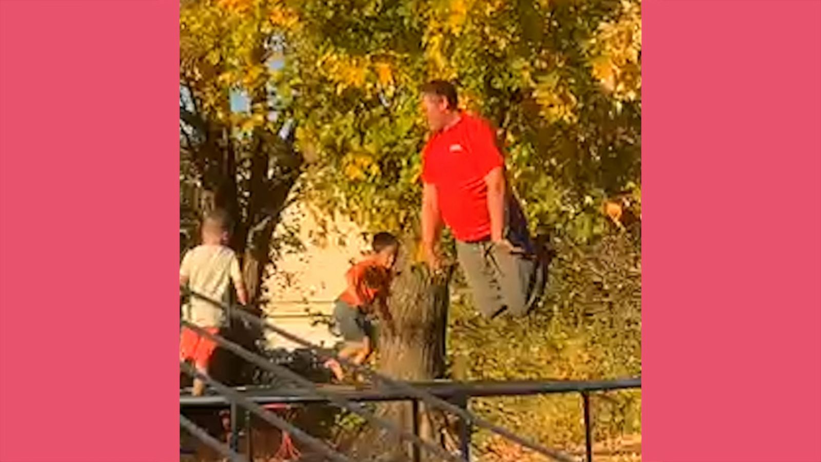 VIDEO: This dad has the best trampoline time with his kids