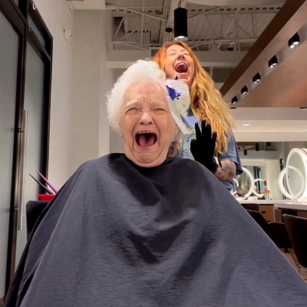 Video Watch Grandmas Hilarious Reaction To Granddaughter Dyeing Her