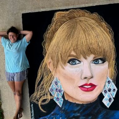 VIDEO: Watch Texas mom create mesmerizing Taylor Swift chalk art