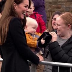 Baby grabs Princess Kate's handbag and refuses to let go in hilarious video 