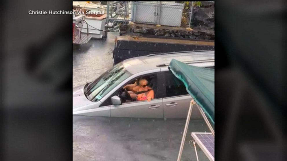 VIDEO: Woman drives off boat ramp after GPS supposedly goes wrong