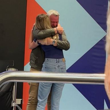 VIDEO: After three years apart, daughter and dad reunite at the airport 