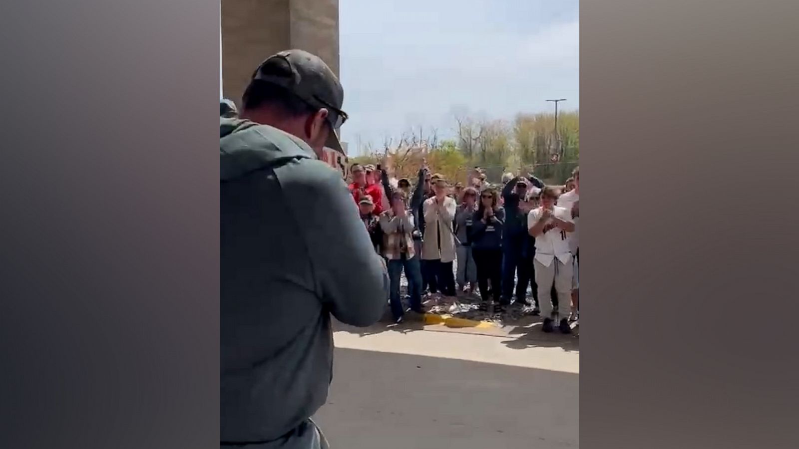 VIDEO: High school teacher cheered on by family and friends after finishing chemotherapy