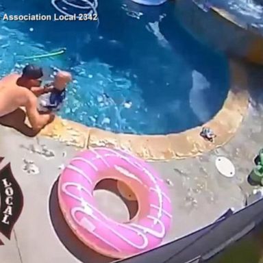 VIDEO: First responder dad springs into action to save drowning toddler