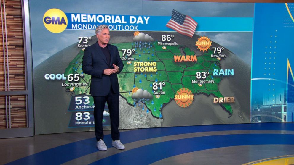 Video Memorial Day weekend weather forecast ABC News